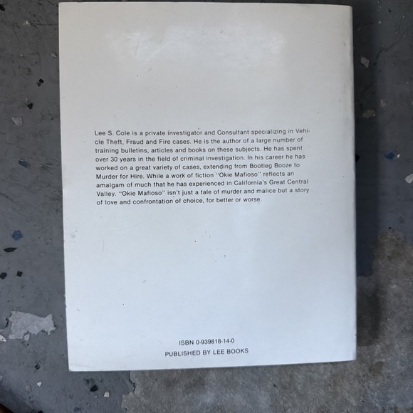 Okie Mafioso - A Novel By Lee S Cole - 1st Edition OOP RARE - Picture 4 of 4